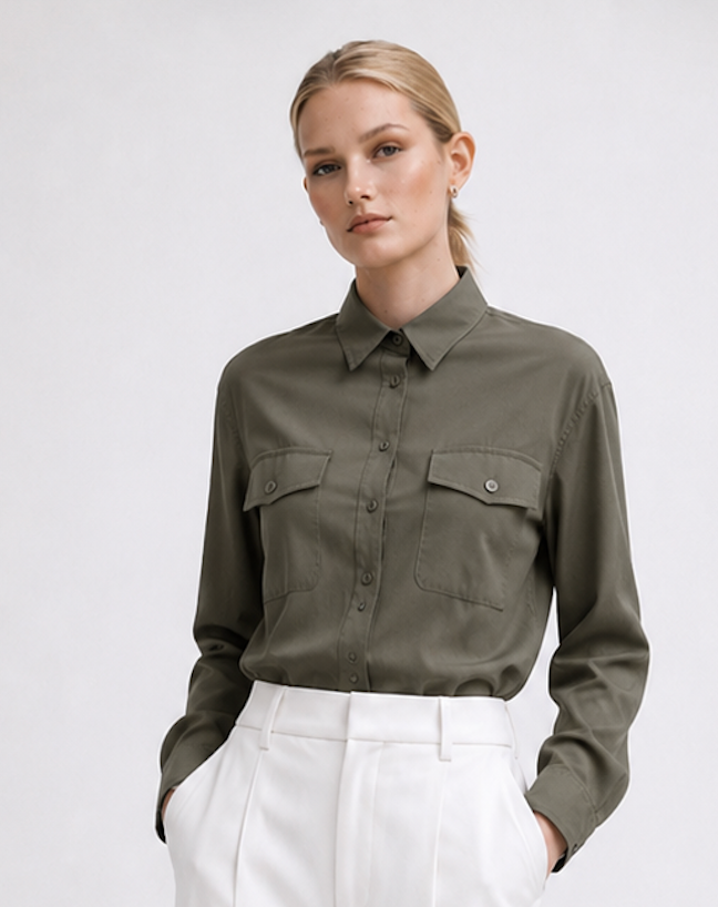 Navy Green Blouse, JDY - Size 38