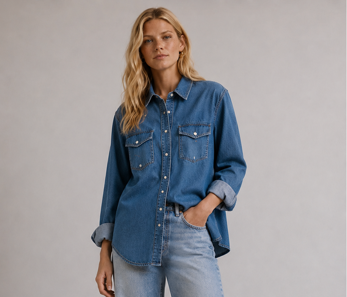 Light blue Denim Shirt, Subdued - Size M