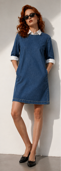 Denim Dress w. half sleeves, Miss Denim - Size 8