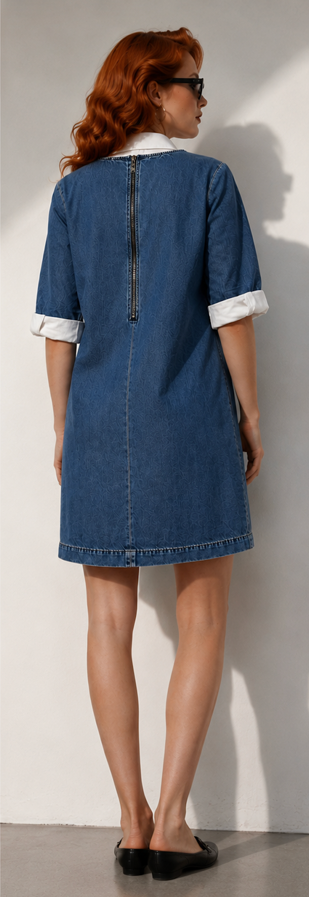 Denim Dress w. half sleeves, Miss Denim - Size 8