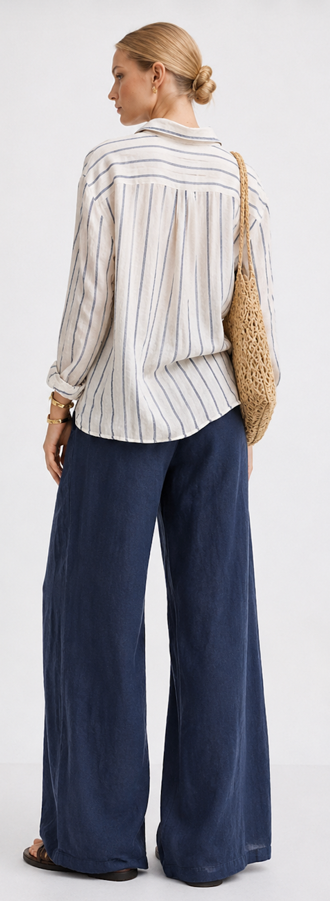 Navy Linned Pants - Size 34