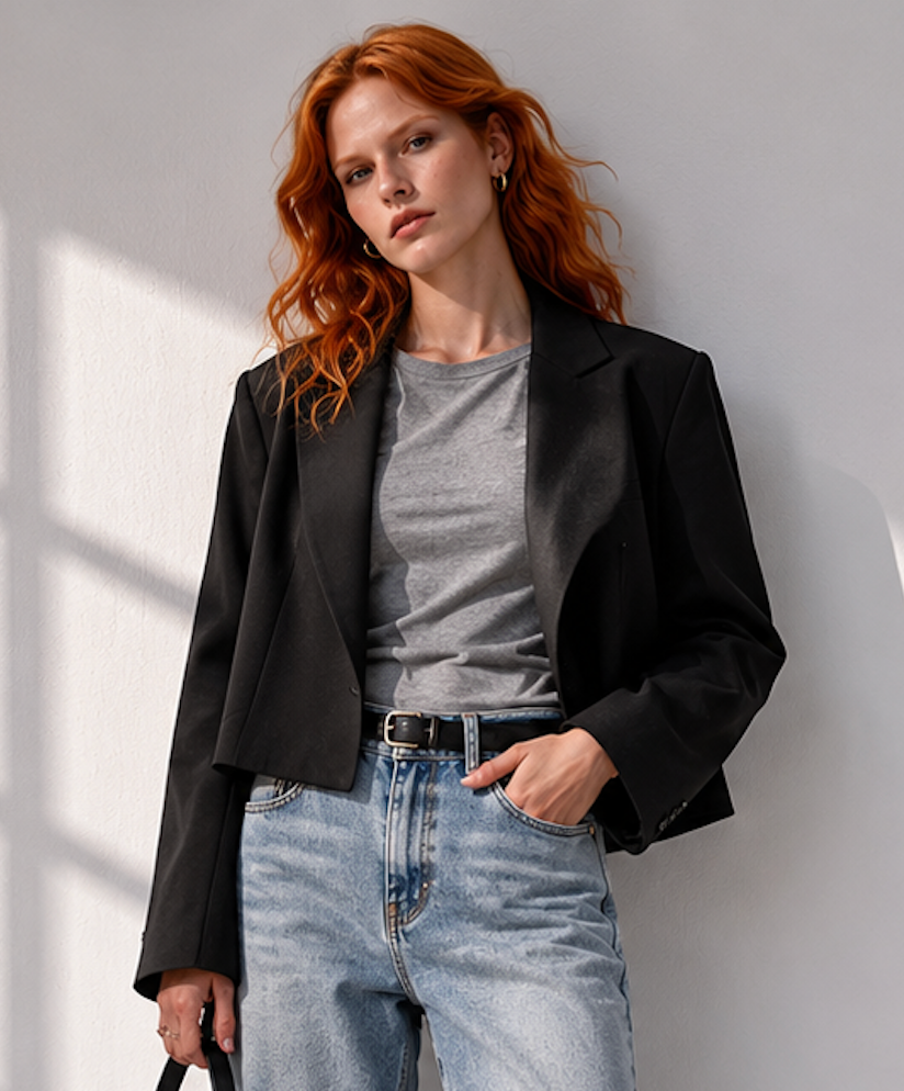 Black Blazer with details, H&M - Size EU 40