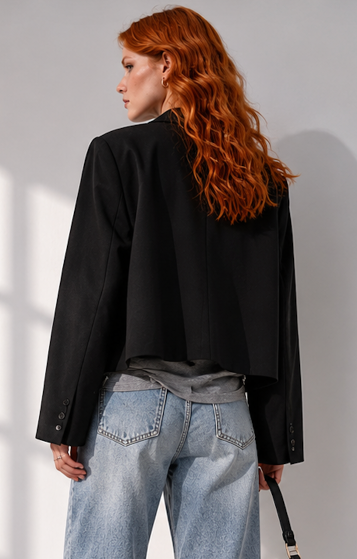 Black Blazer with details, H&M - Size EU 40