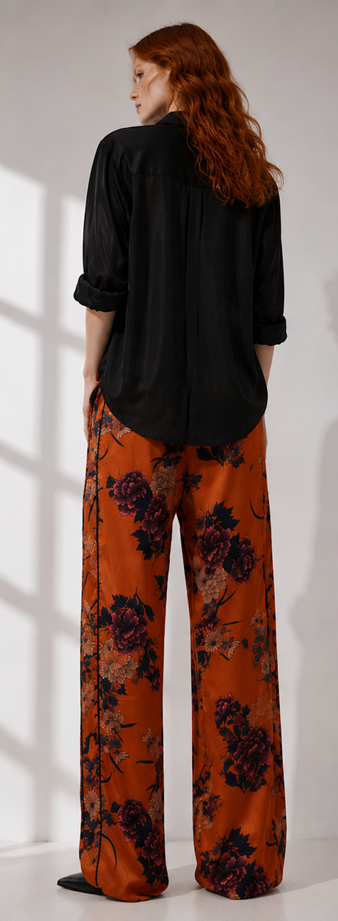Orange Sating pants, NEO NOIR - size XS