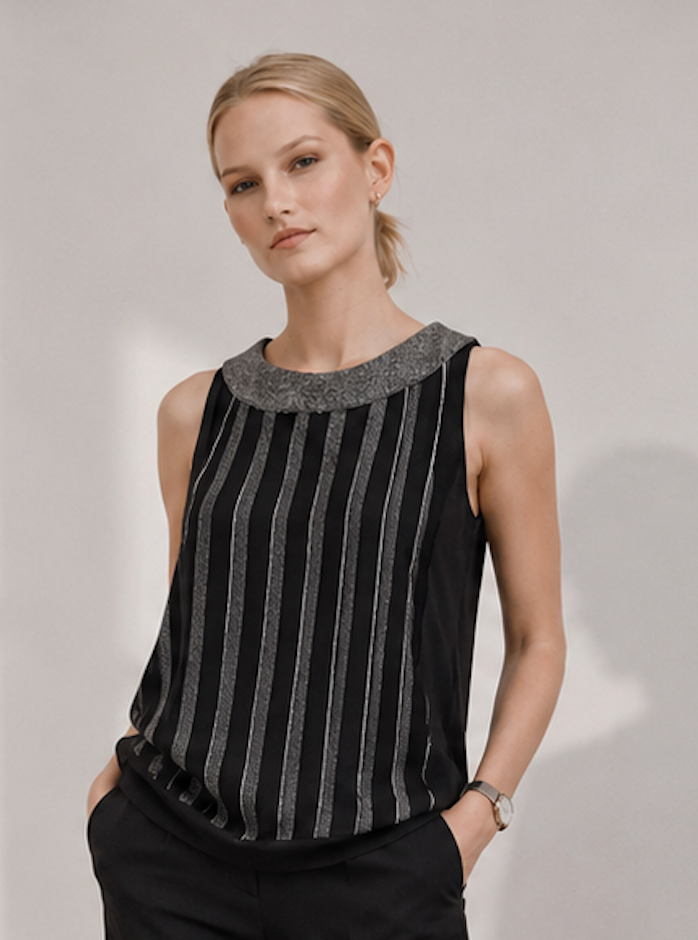 Black and silver mesh top, My Mia - Size M