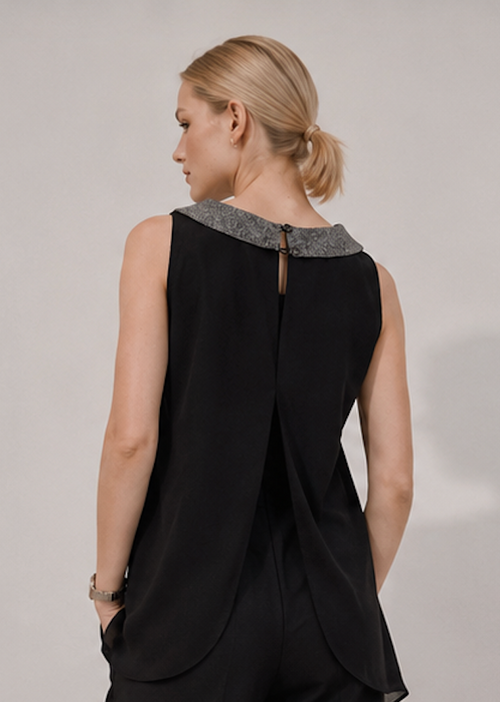 Black and silver mesh top, My Mia - Size M