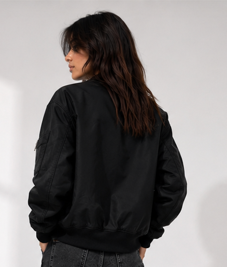 Black Bumper Jacket, A.O.CMS - Size M