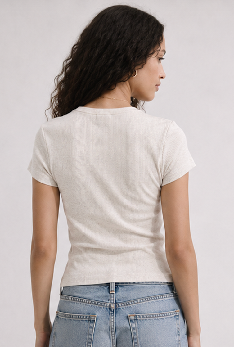 Light Grey Ribbed T-Shirt, H&M – Size XXS