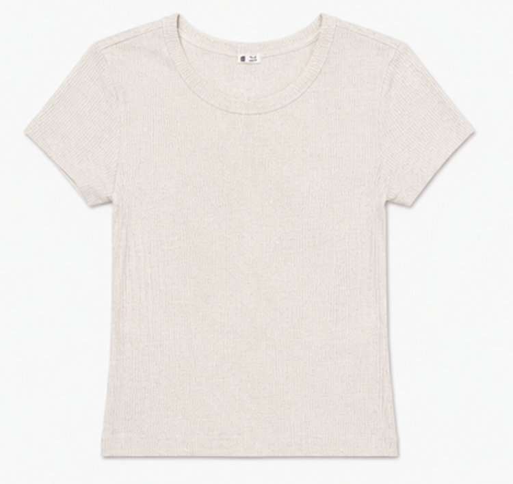Light Grey Ribbed T-Shirt, H&M – Size XXS