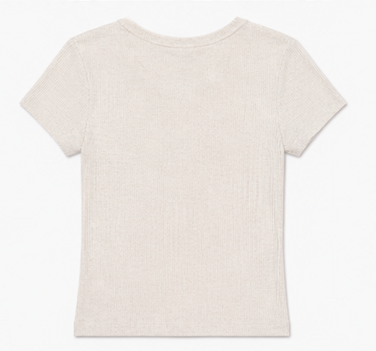 Light Grey Ribbed T-Shirt, H&M – Size XXS
