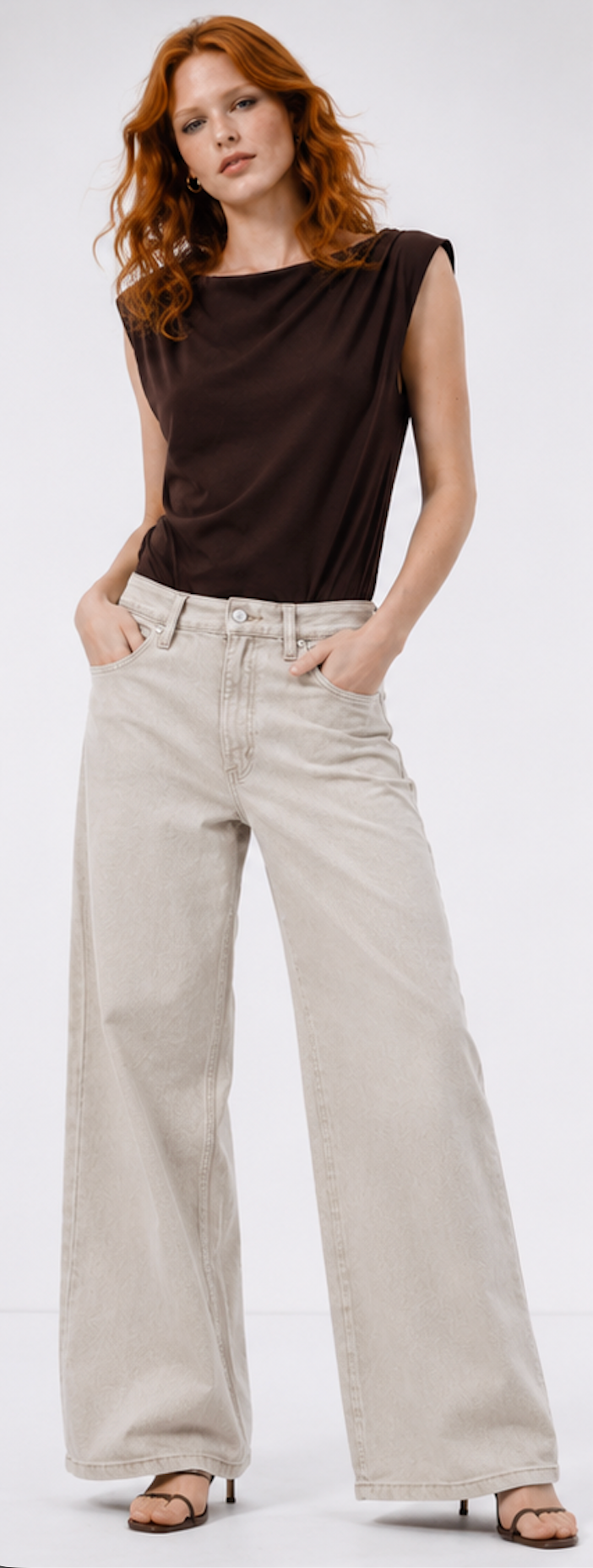 Beige Wide Leg Jeans, DIVIDED H&M – Size 38