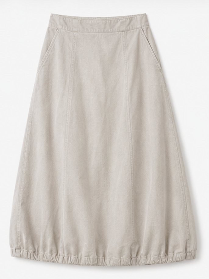Beige Balloon Hem Midi Skirt, B.YOUNG – Size 36