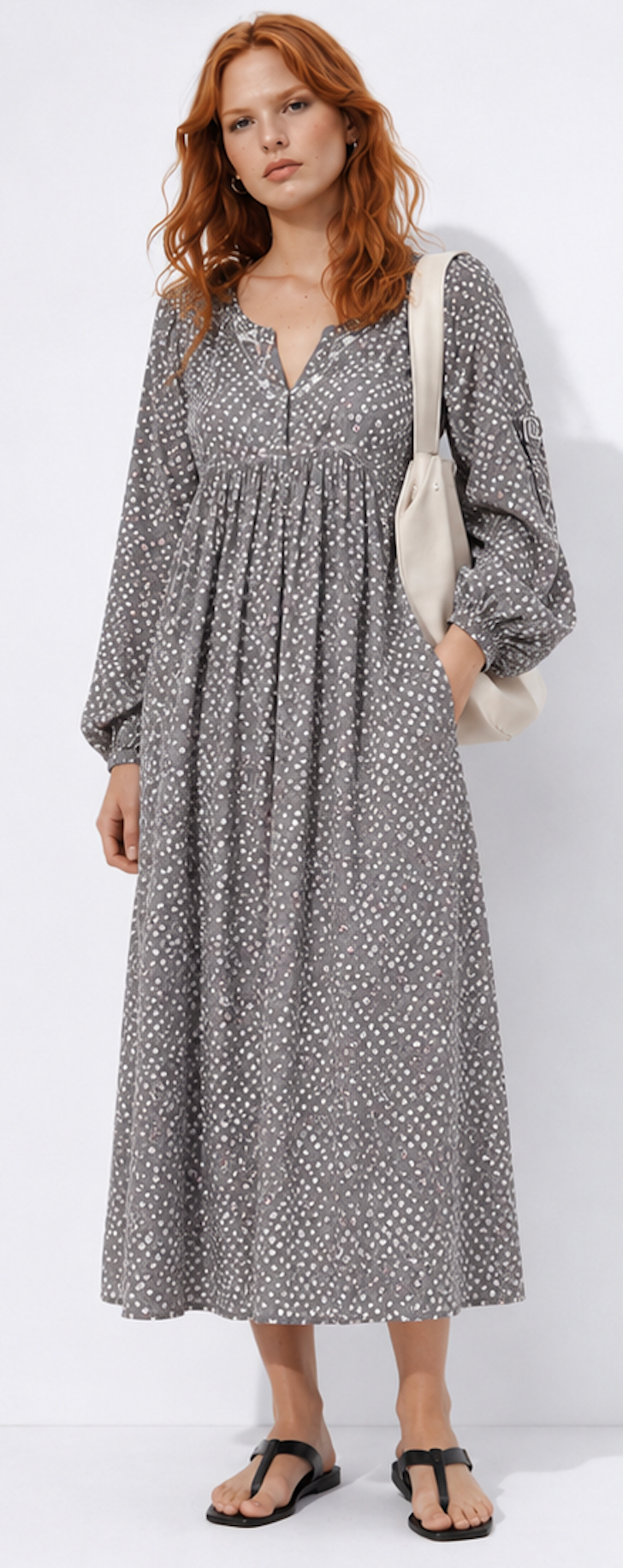 Grey printed Midi Dress, NOA NOA – Size S