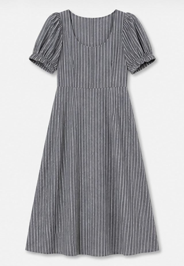 Grey-and-white striped linen Dress, Hemingway Linen by Noa Noa – Size M