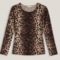 Leopard-print Long Sleeve Tee, CHRISTINA – Size M/L