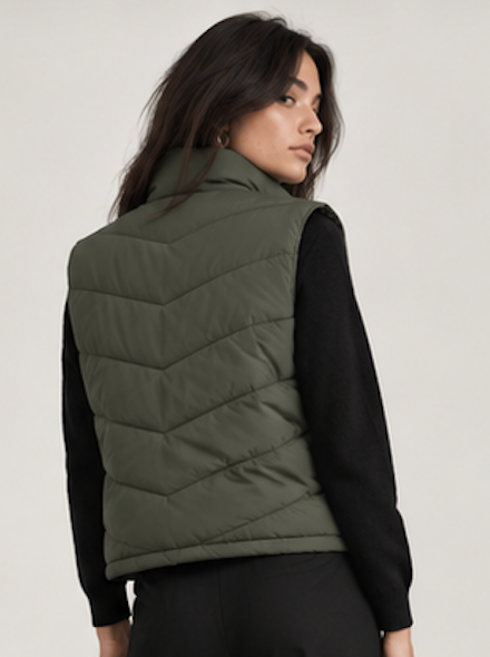 Forest green puffer vest, NOISY MAY - Size L