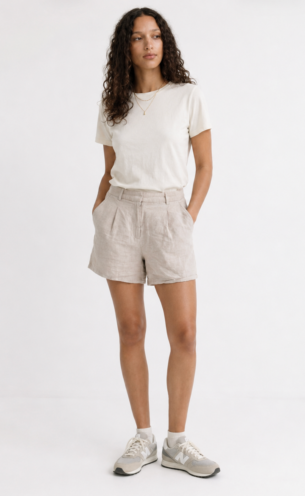 Beige Linnen Shorts, ZARA - Size 5