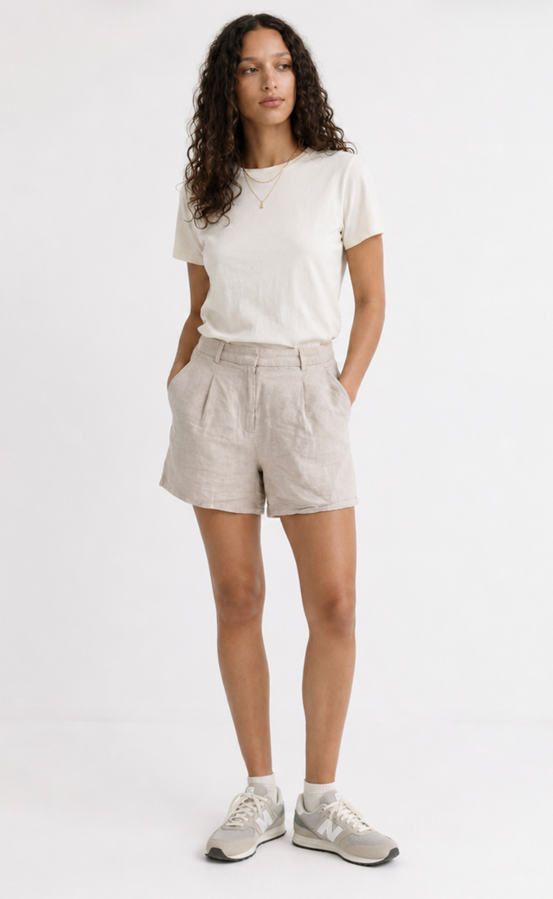 Beige Linnen Shorts, ZARA - Size 5