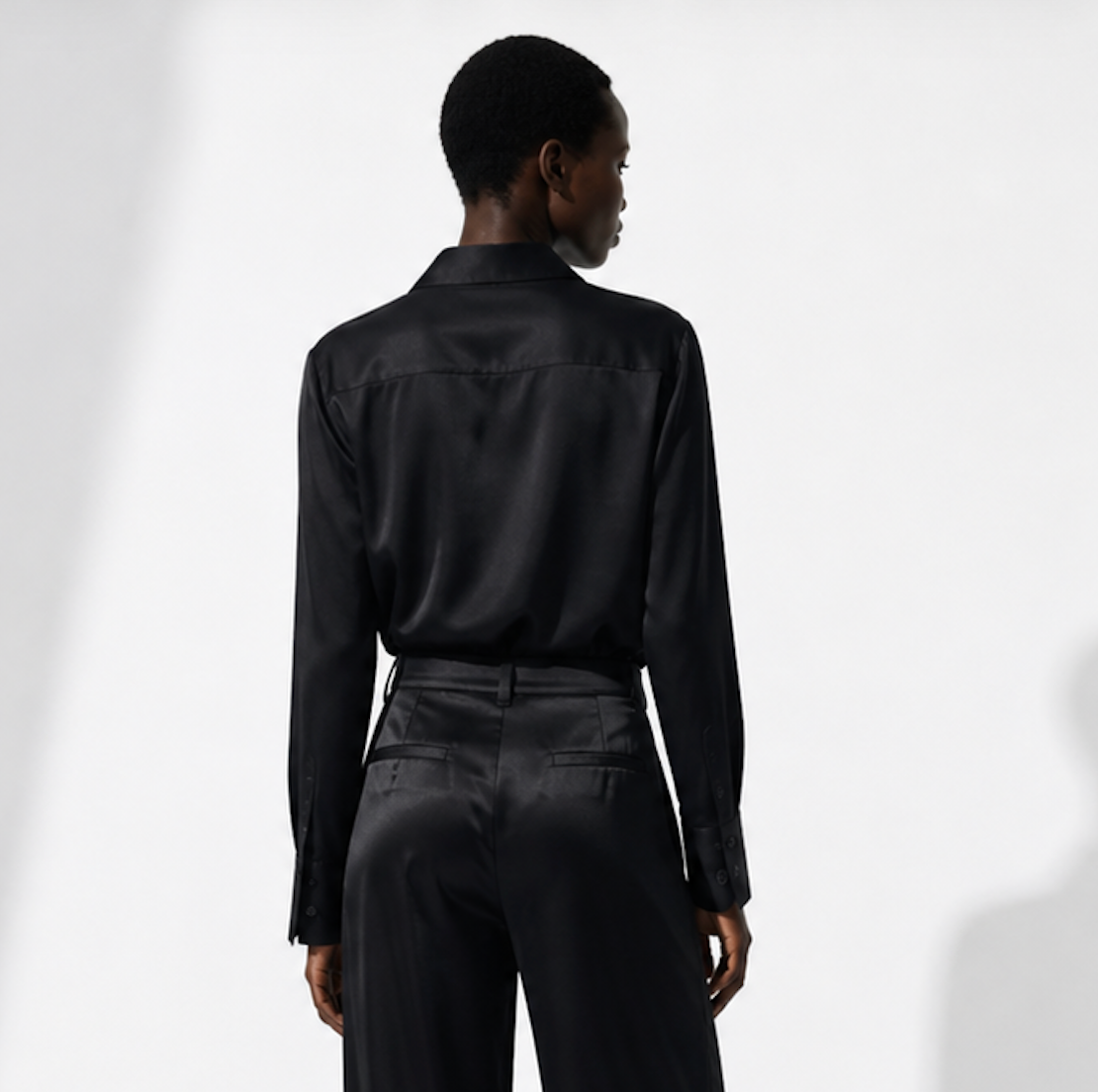 Satin Collard Blouse, H&M - Size S