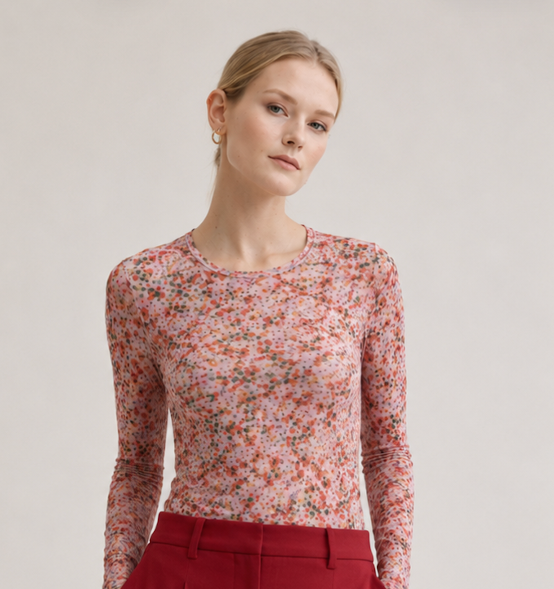 Floral mesh shirt - Size M