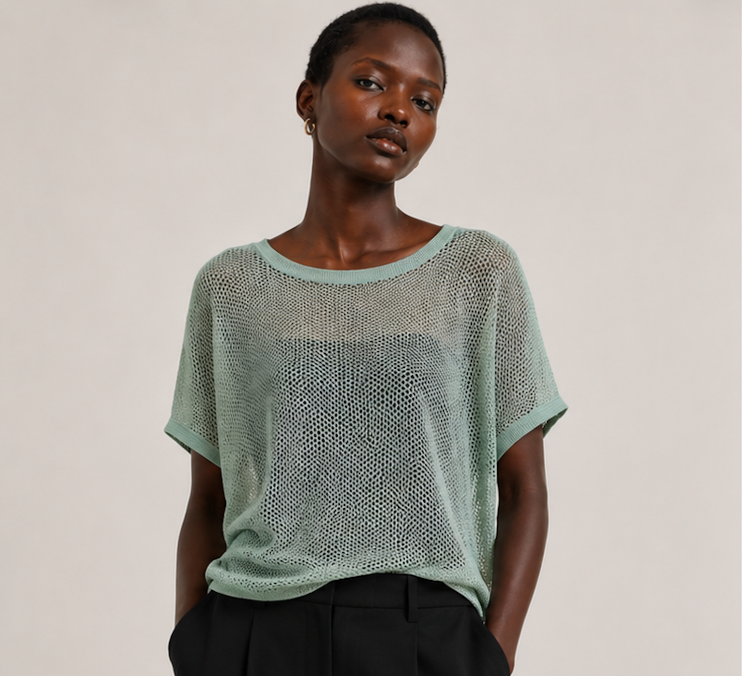 Knitted see-through top, Saint Tropez - Size M
