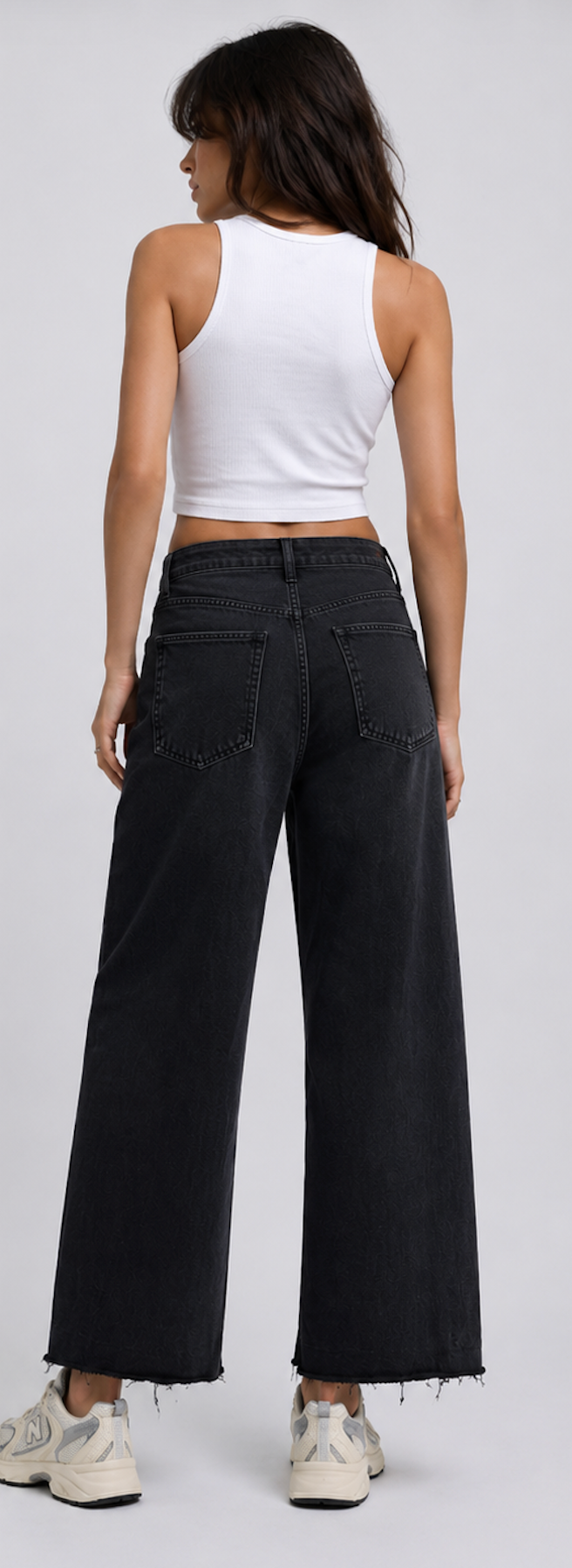 Black Denim Jeans with Raw Hem, Zara - Size M