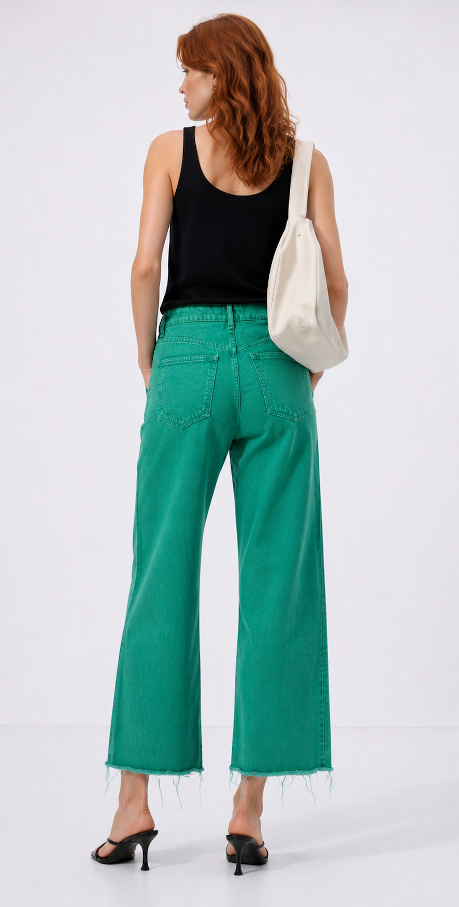 Green Denim Jeans, ZARA - Size EU 38