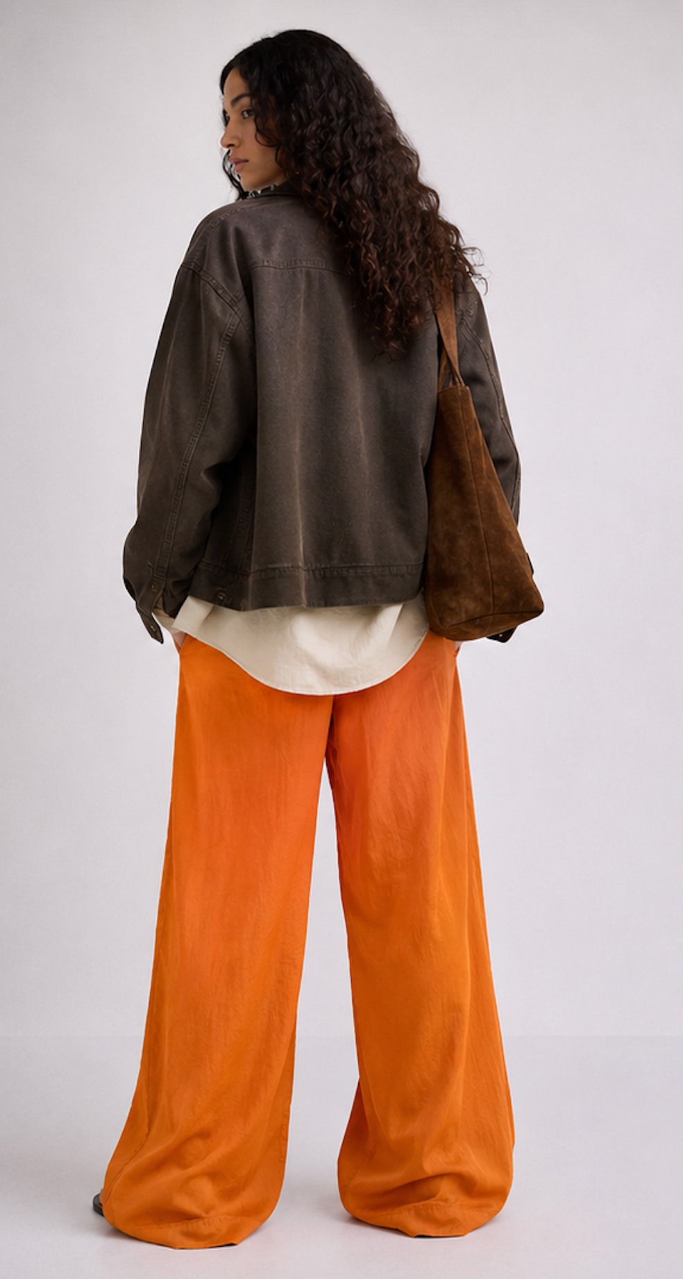 Orange satin Pants, Gestuz - Size 34