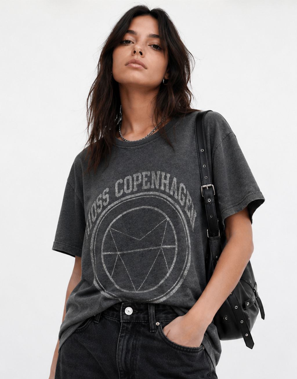Charcoal Graphic T-Shirt, MOSS Copenhagen - Size S