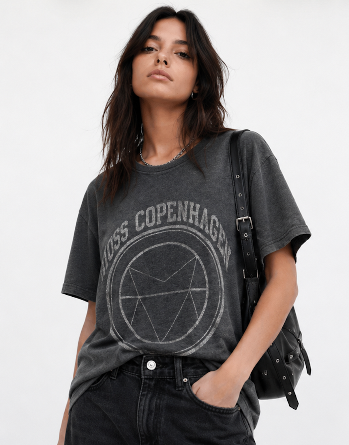 Charcoal Graphic T-Shirt, MOSS Copenhagen - Size S