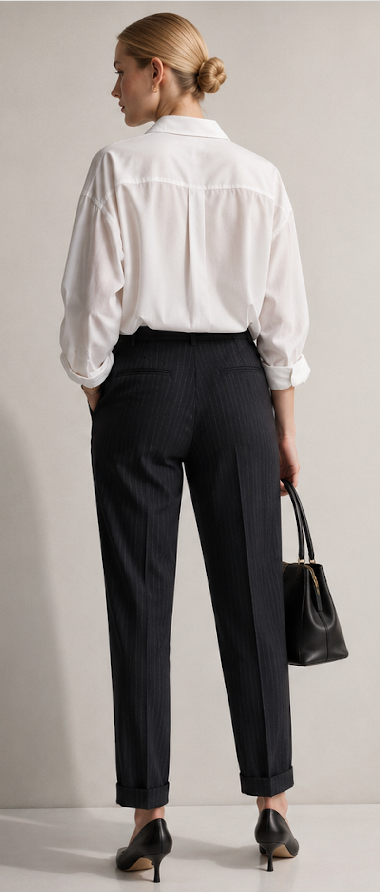 Pinstripe Tapered Dress Pants, ZARA - Size XS