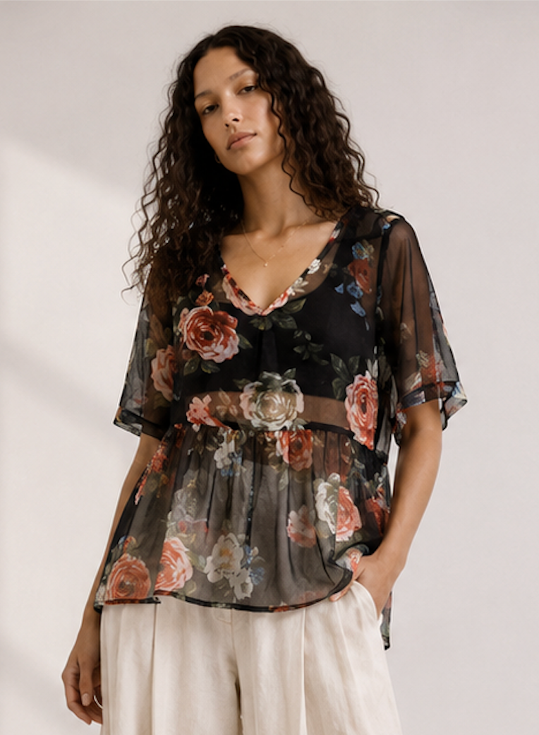 Mesh Oversize Blouse, ONLY - Size S