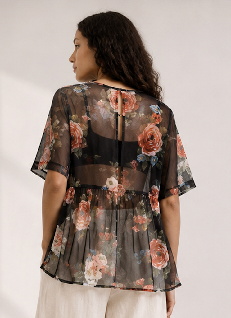 Mesh Oversize Blouse, ONLY - Size S