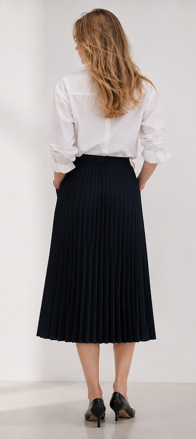 Navy Blue Pleated Skirt, & Other Stories - Size XS