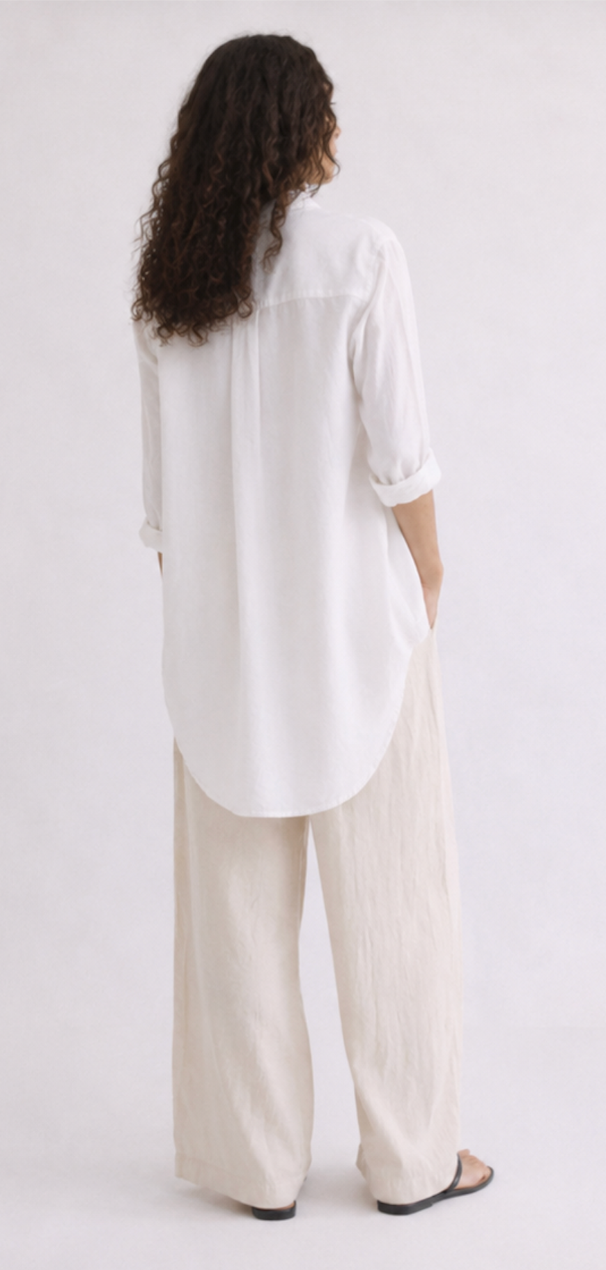 White Linned Blouse, ASOS DESIGN - Size S