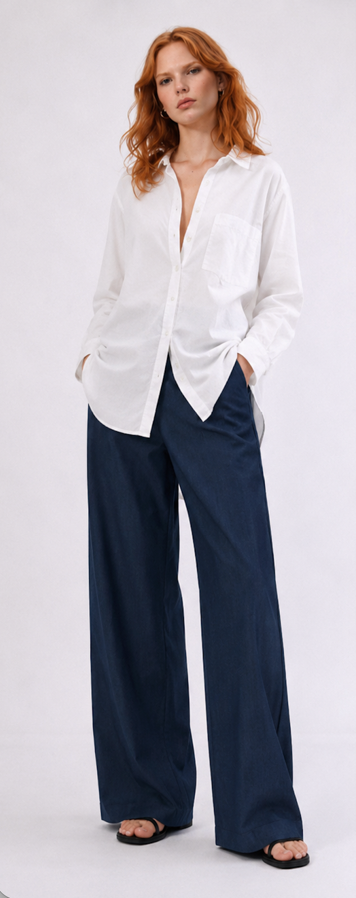White cotton Shirt, VRS - Size S
