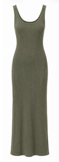 Olive Green ribbed Dress, H&M - Size S