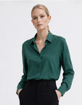 Deep Green collared Blouse, WE - Size S