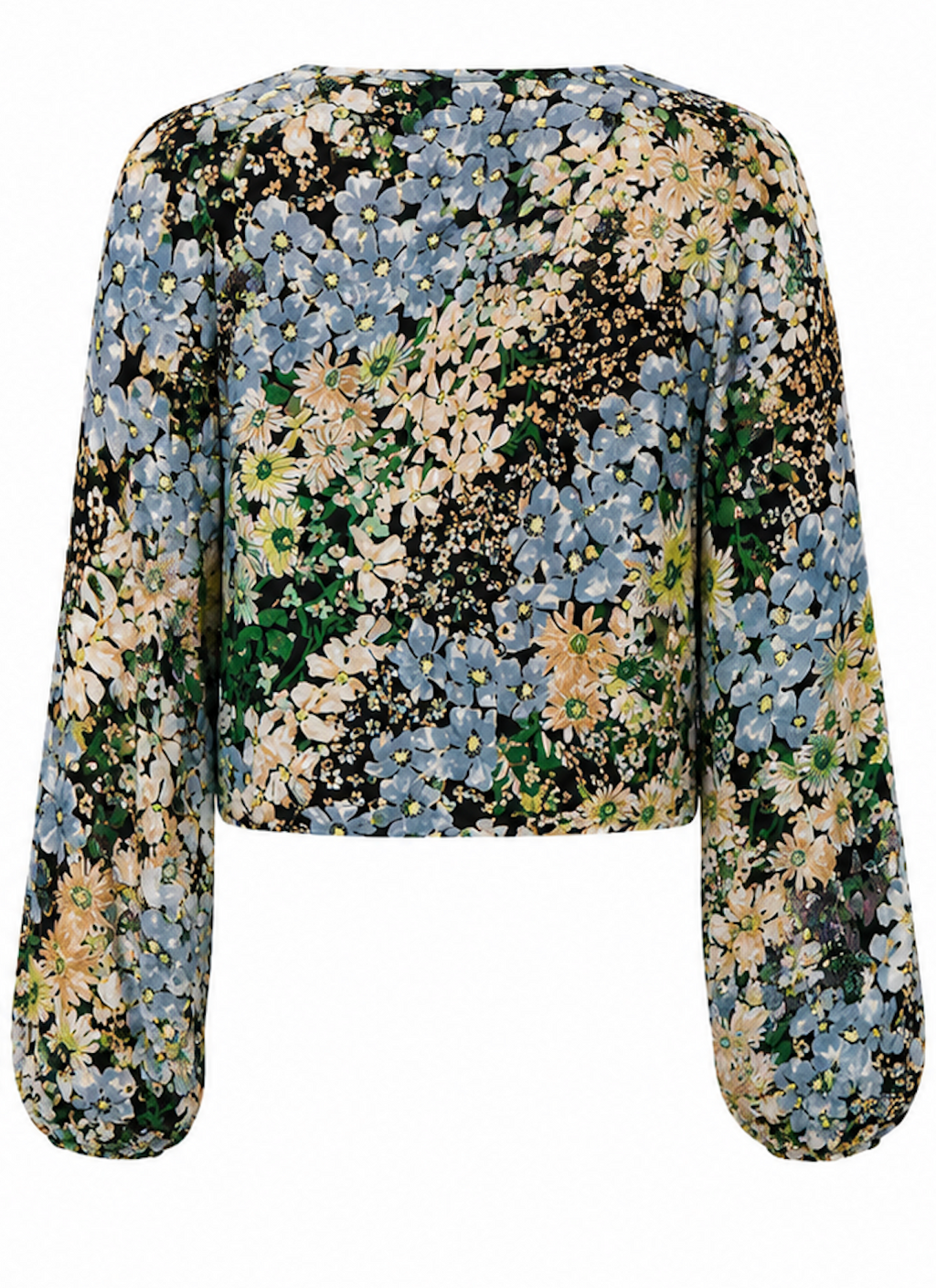 Front-Tie Floral Crop Blouse, H&M - Size S