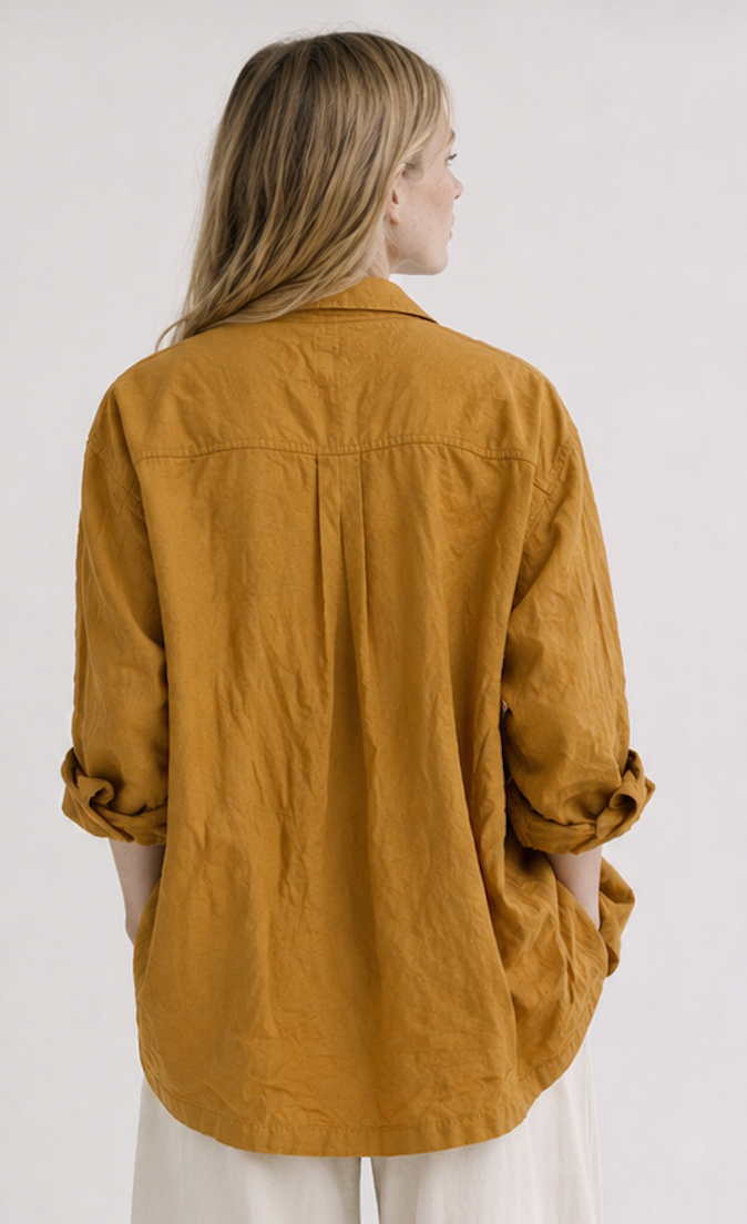 Mustard Cotton Overshirt, H&M – Size XS