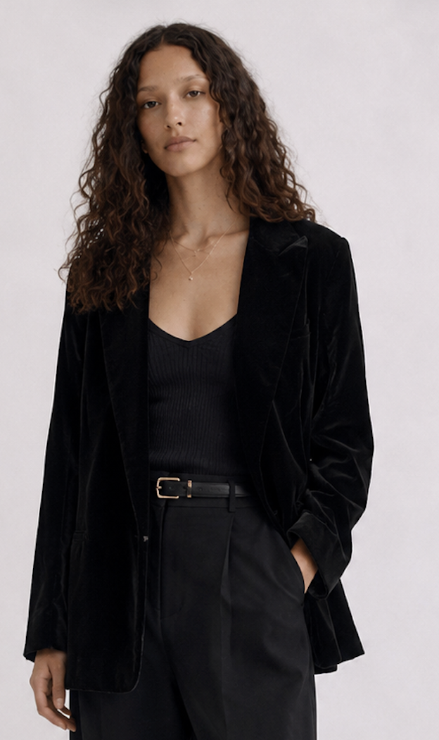Black Velvet Blazer, Zara basic  – Size EU S