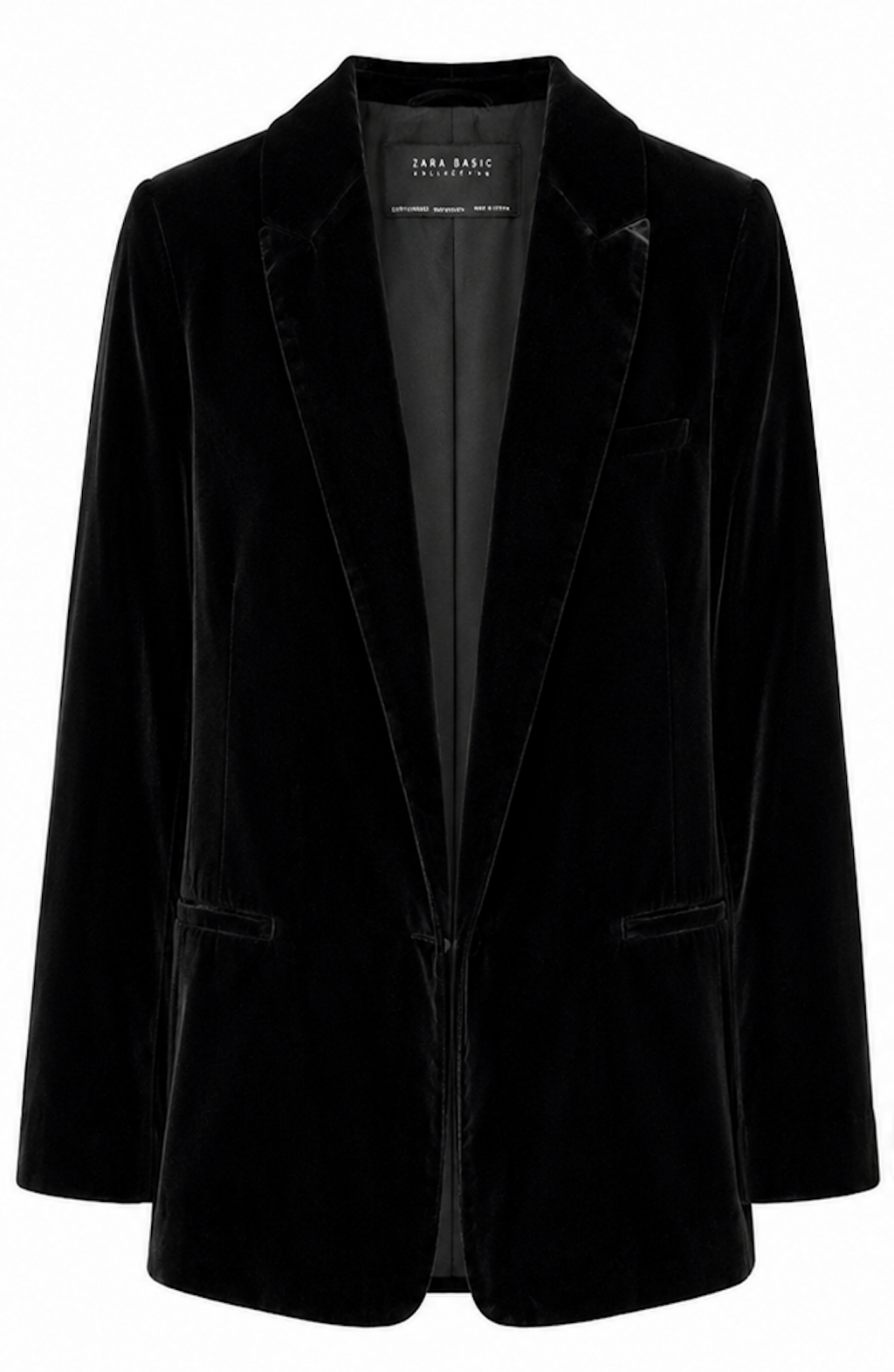 Black Velvet Blazer, Zara basic  – Size EU S