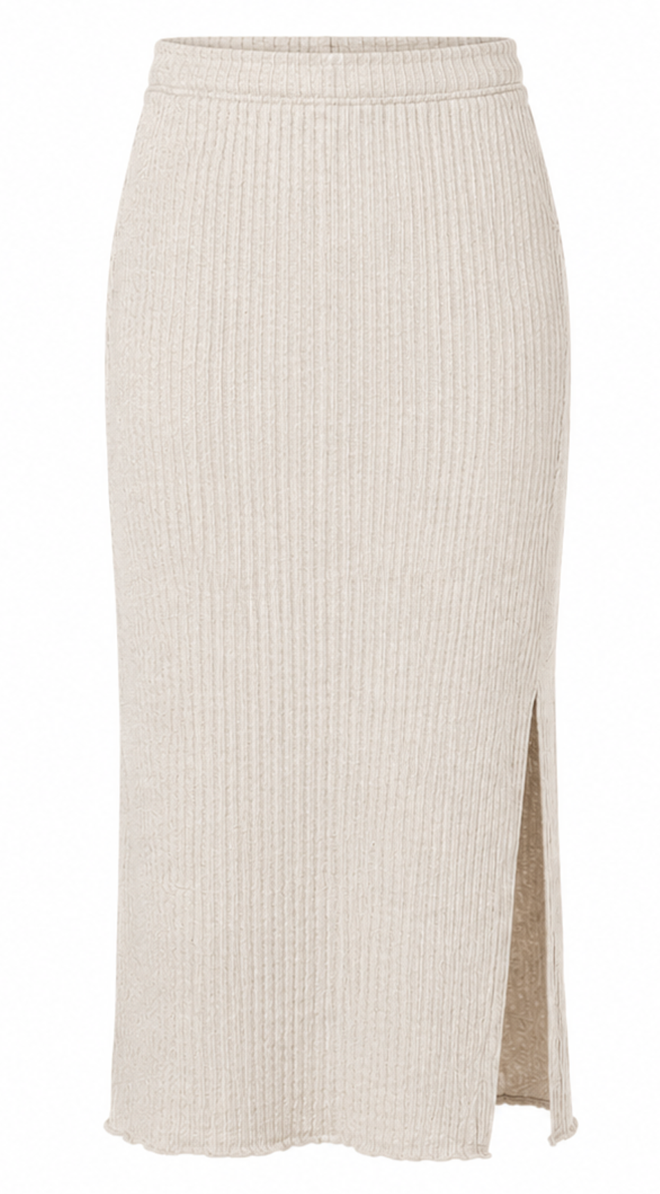 Beige Ribbed Stretch Skirt, ONLY – Size S