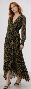 Elegant Maxi Wrap Dress, GANNI - Size S