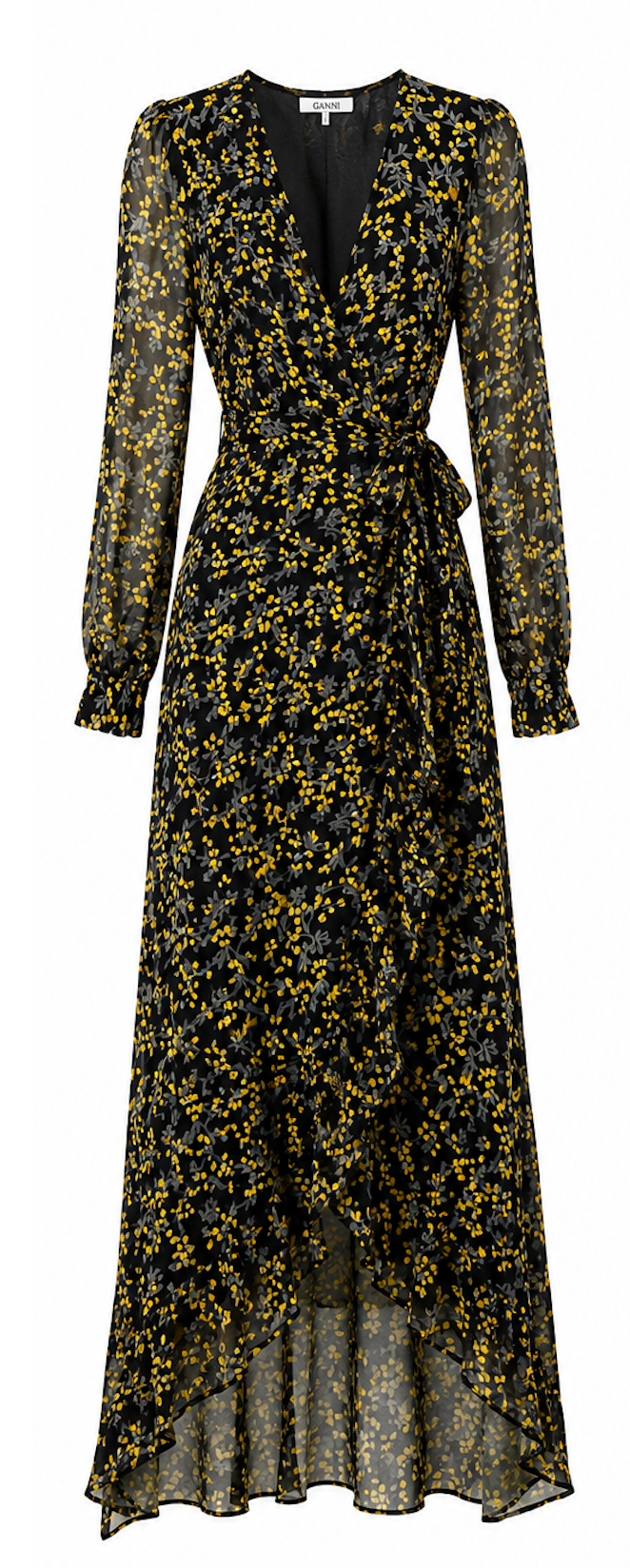 Elegant Maxi Wrap Dress, GANNI - Size S