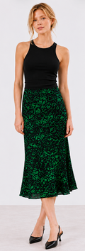Black and Green Feminin Skirt, Lindex - Size XS