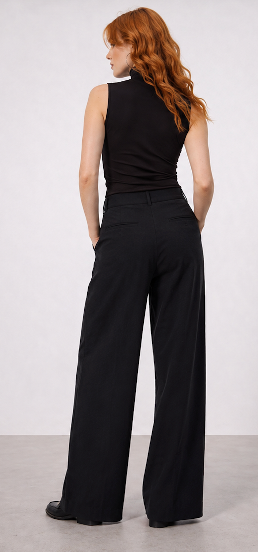 Black Wide Leg Pants, H&M - Size S