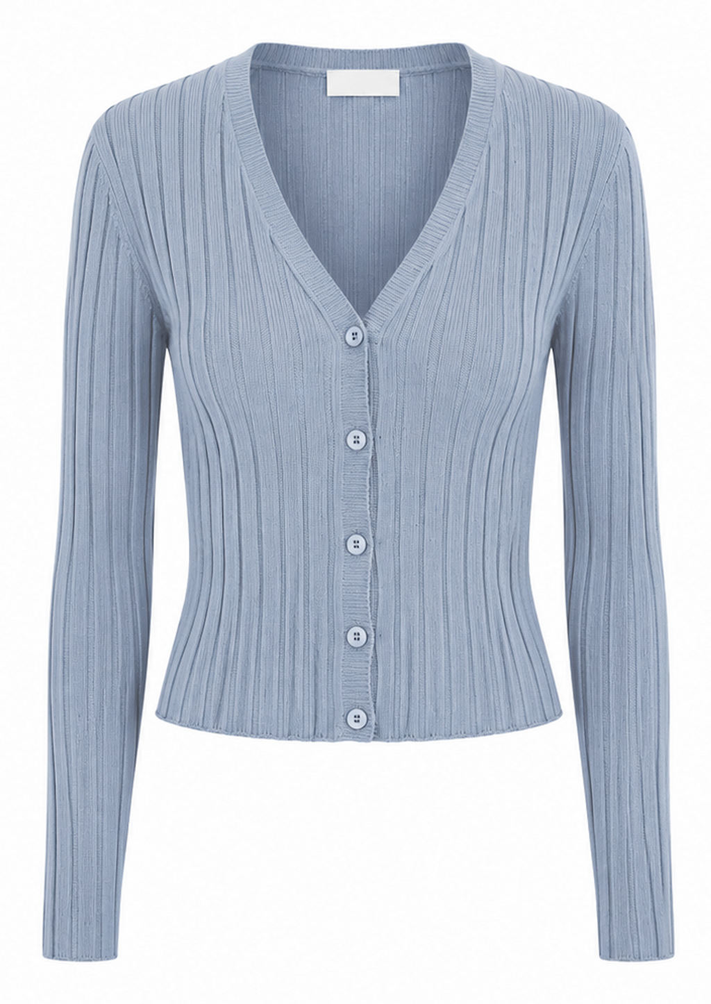Pastel Blue Cropped ribbed cardigan, Monki – size M