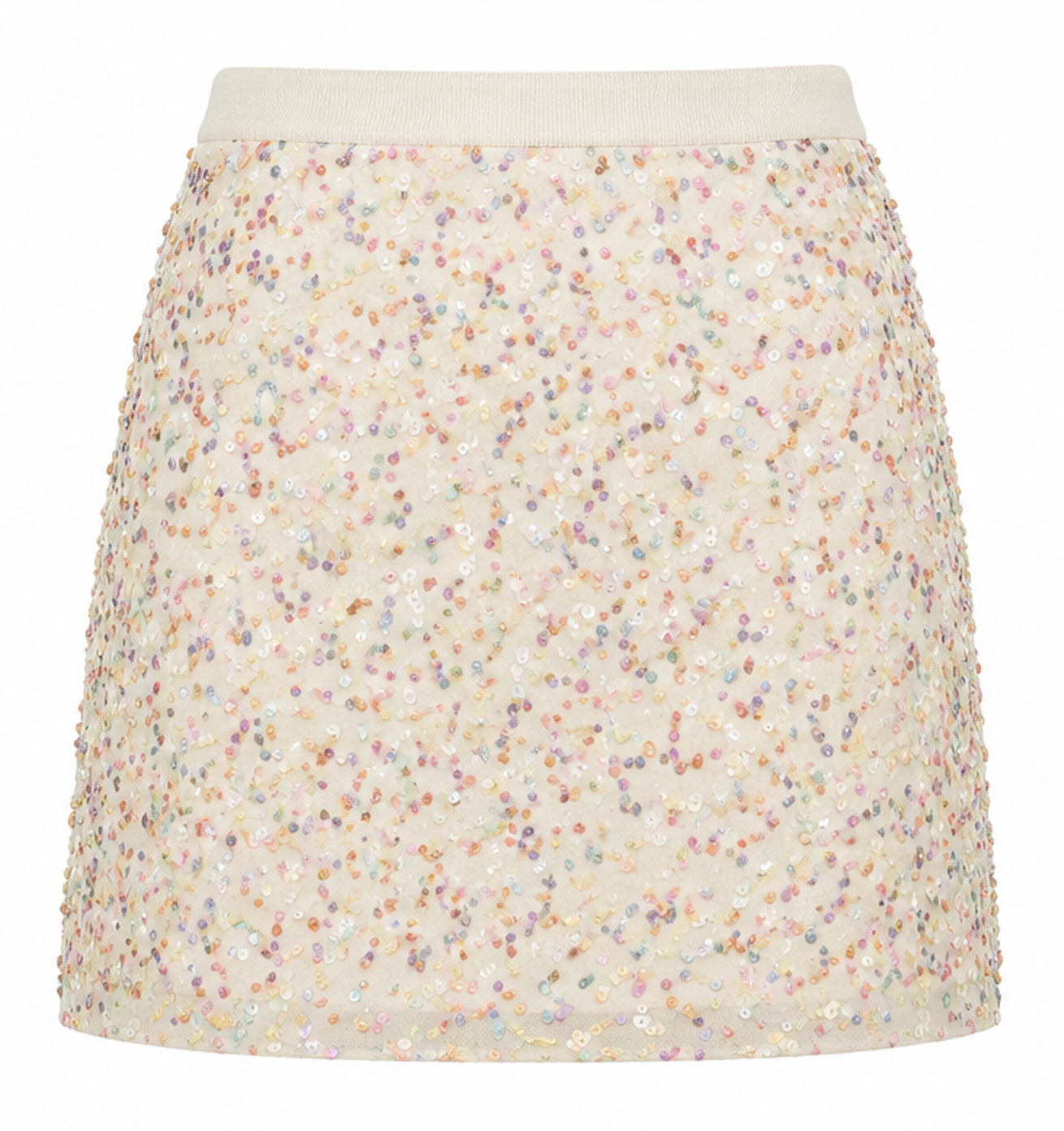 Sequin Mini Skirt in Nude, H&M – Size S