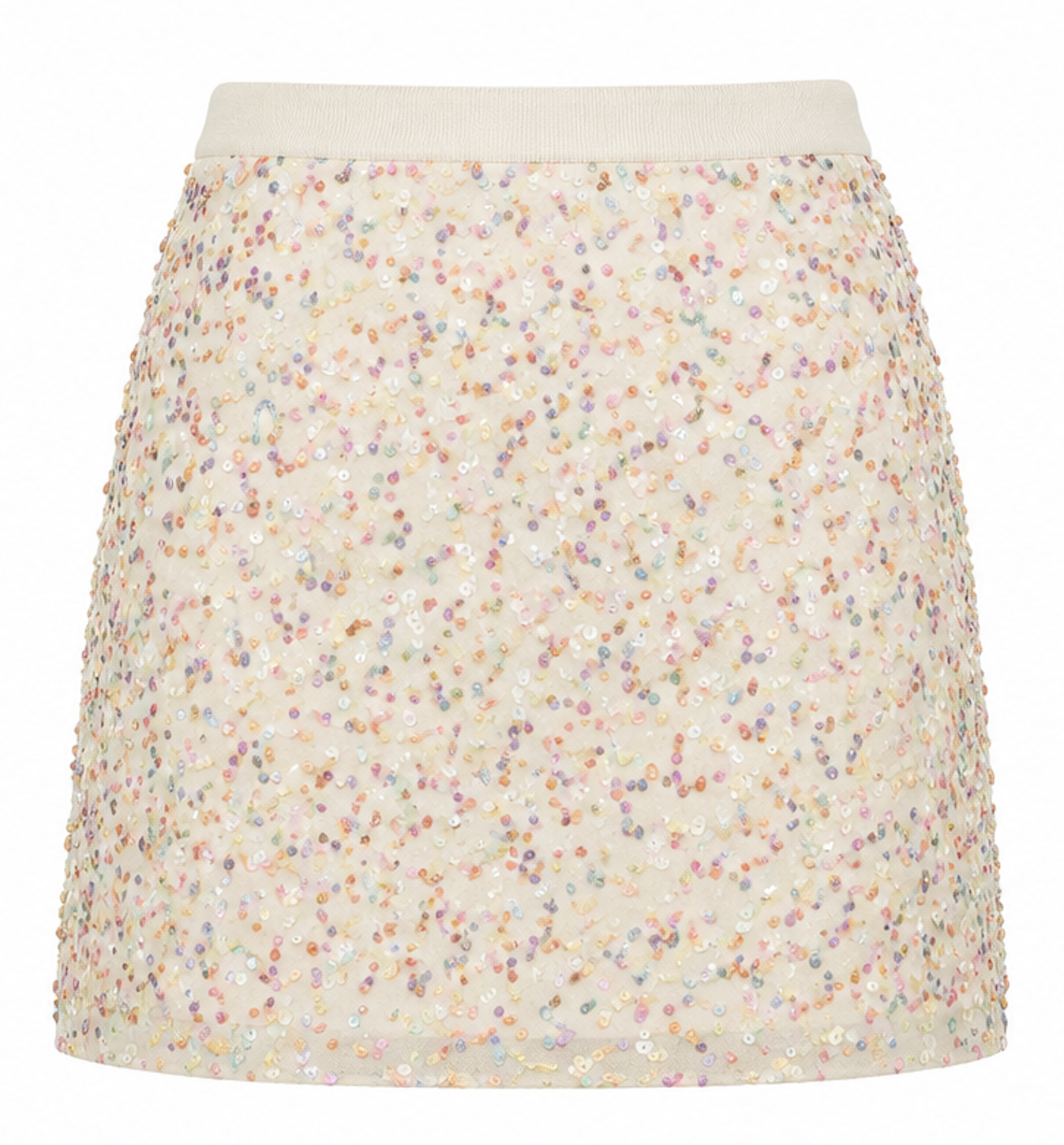 Sequin Mini Skirt in Nude, H&M – Size S
